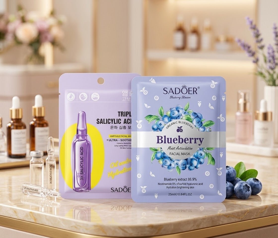 Blueberry & Salicylic Acid Sheet Mask β Hydrating & Pore-Cleansing Skin Care ππ