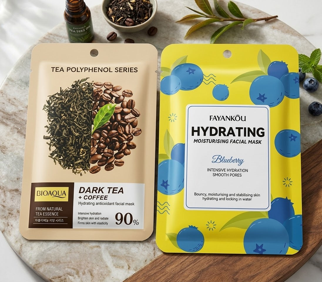 Coffee & Hydrating Sheet Mask Duo β Glow & Deep Hydration β¨