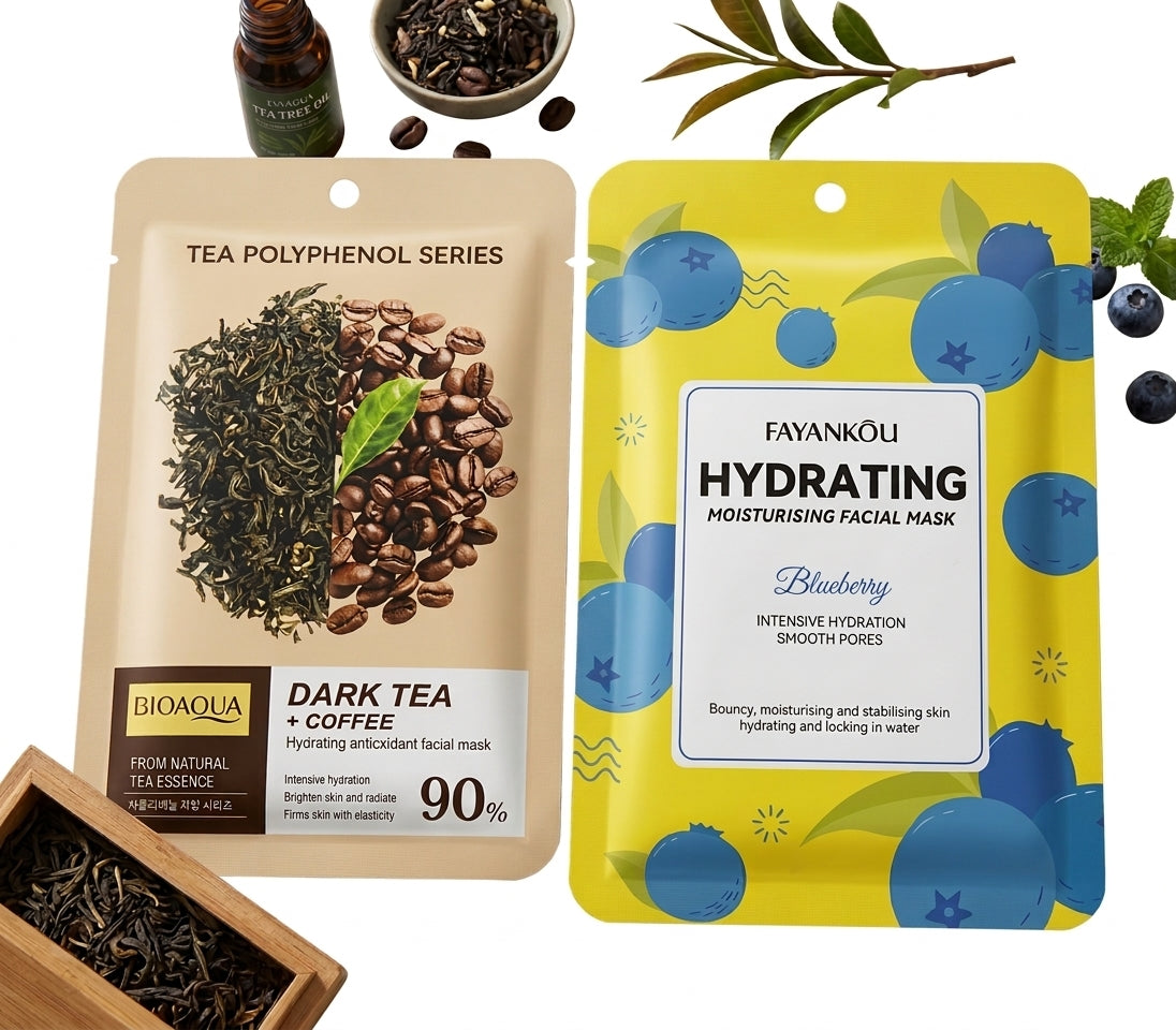 Coffee & Hydrating Sheet Mask Duo β Glow & Deep Hydration β¨