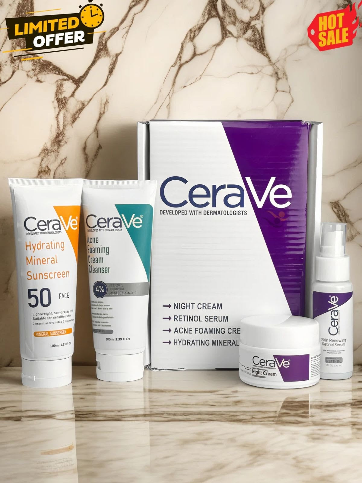 CeraVe Skincare Kit – Complete Hydration & Daily Skin Care Routine ✨