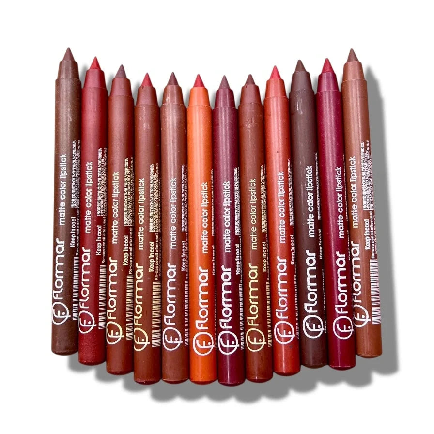Flormar 12 Crayon Matte Color Lipsticks : Long-Lasting